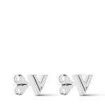 Серьги-гвоздики Essential V Louis Vuitton, серебряный - фото 2