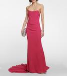 Платье без бретелек из крепа Giuseppe di Morabito, фуксия - фото 2