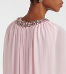 Шифоновое платье с накидкой Self-Portrait, розовый - фото 6