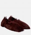 Туфли из телячьей шерсти Jil Sander, Dark Sumac - фото