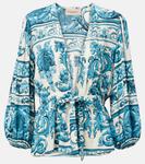 Блузка с принтом Adriana Degreas, синий - фото