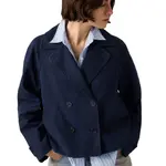 Укороченный тренч Levi's Bree Swing, синий - фото 4