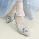 Ainer-cat Ainer cat Slim Heel High Heels 8cm Women's Silver - фото 7