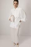 Блуза Touché Privé Button-down blouse, Ecru/White - фото 2