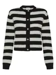 Полосатый свитер на пуговицах Cruna, черный - фото