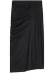 DRIES VAN NOTEN юбка миди с драпировкой, черный - фото
