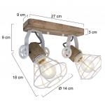 Прожектор Steinhauer Guersey, 2 лампы, дуб/белый матовый, 40x27см - фото 8