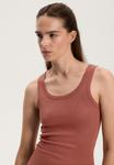 Топ OYSHO SOFT TOUCH SLEEVELESS RIB, Dark Red - фото 3