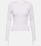 Топ из трикотажной ткани с вырезом логотипа Courrèges, Mist - фото