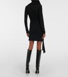 Асимметричное мини-платье из крепа Off-White, черный - фото 3