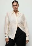 Блуза Mango Button-down blouse, Beige - фото