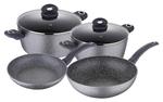 Набор кастрюль 6 шт., серо-черный - фото