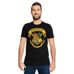 Гарри Поттер - футболка с гербом Хогвартса черная - фото