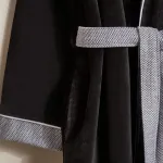 Хлопковый халат-смокинг 420 гр/м2 Lord Hugo Boss, оникс - фото 2