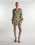 Glamorous мини-платье с запахом спереди в горчичном цветочном стиле - фото