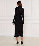 Платье Pinko макси с длинными рукавами, черный - фото 3