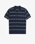 Мужской джемпер с полосатым воротником-поло Fred Perry, темно-синий - фото 7