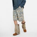 Джинсовые шорты с потертостями и монограммой Acne Studios, синий - фото 4