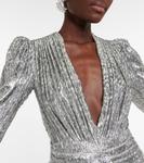 Мини-платье Libby с отделкой и сборками Costarellos, серебряный - фото 4