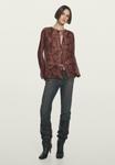 Блуза Massimo Dutti FLOWING PRINT , Bordeaux/Brown - фото 5