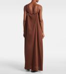 Йоко хлопковое макси-платье Leset, коричневый - фото 3