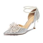 Ainer-cat Ainer cat Slim Heel High Heels 8cm Women's Silver - фото 4
