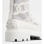 Ботинки Kate Combat из ткани и кожи TOD's, белый - фото 5