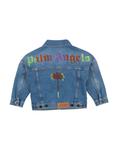 Джинсовая куртка для девочек Palm Angels, синий - фото 2