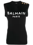 Топ с логотипом BALMAIN, черный - фото