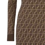 Футболка с длинными рукавами и монограммой FENDI, коричневая - фото 11