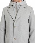 Мужское шерстяное пальто с капюшоном Sam Edelman, Light Gray - фото 4