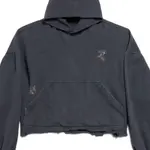 Худи кроп с принтом nail polish Balenciaga, черный - фото 11