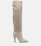 Ботфорты Elsa 100 из замши Paris Texas, Ice Grey - фото 4