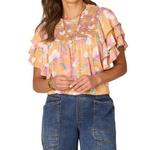 Топ с цветочным рюшем из бискотти Democracy, цвет biscotti - фото 3