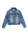 Джинсовая куртка для девочек Philipp Plein, синий - фото