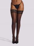 Чулки с блестящим кружевным верхом, черные Ann Summers - фото