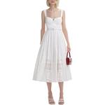 Платье миди из хлопка с вышивкой Self-portrait, белый - фото 4