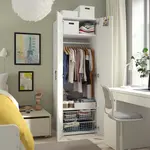 Детский шкаф, белый/серый, 60x57x181 см, PLATSA/SMÅSTAD IKEA - фото 3