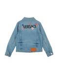Джинсовая куртка для девочек Versace Young, синий - фото 2