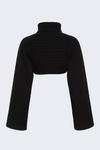 Укороченный свитер с высоким воротом черного цвета RtA - фото 3