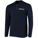 Мужская темно-синяя футболка New England Patriots Maverick Thermal Henley с длинным рукавом Dunbrooke, синий - фото 4