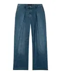 Широкие джинсовые брюки с эффектом отбеливания Luisa Cerano, синий - фото