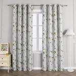 Плотные шторы с люверсами, плотные, термошторы с рисунком бамбука, белые, ВxШ 245x135 см Joyswahl - фото