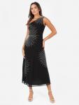 Платье миди из шифона с пайетками Starburst Maya Deluxe, Black - фото