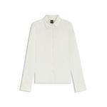 Сверхтонкая блузка из хлопкового джерси BOSS, белый - фото