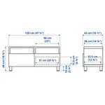 Тумба под ТВ, белый/дубовый шпон, 120x42x48 см, HEDEVIKEN, push-open BESTÅ IKEA - фото 9