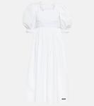 Платье миди из хлопка Miu Miu, Bianco - фото