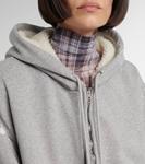 Лого худи на молнии Acne Studios, Grey Melange - фото 4