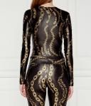 Боди женское Versace Jeans Couture с принтом из золотых цепей, черный - фото 4