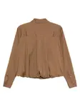 Рубашка на пуговицах с сборкой Semicouture, коричневый - фото 2